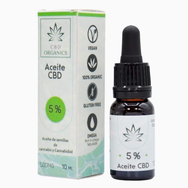 Aceite CBD Organics al 5% son 500mg de CBD