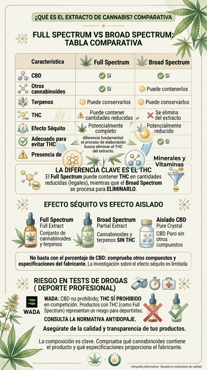 Infografía Full Spectrum VS Broad Spectrum